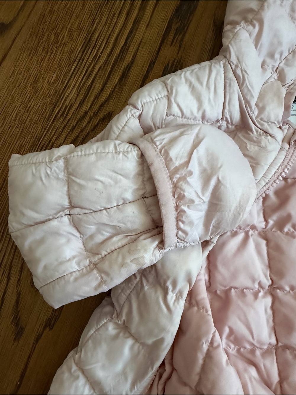The North Face Light Pink Quilted Hooded Kids Jacket